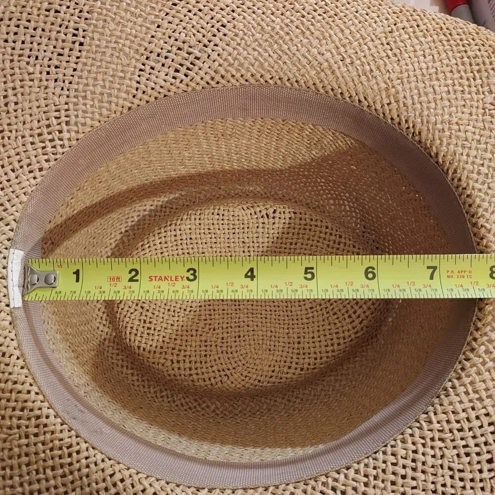 Coastal Cowgirl Hat Belt Sliver Eagle Details Summer Straw Head Diameter Size 22 - Picture 10 of 13